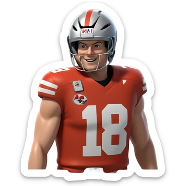 athlete in helmet gear sticker