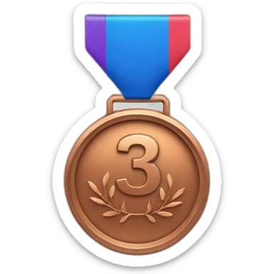 Bronze 3rd place medal sticker