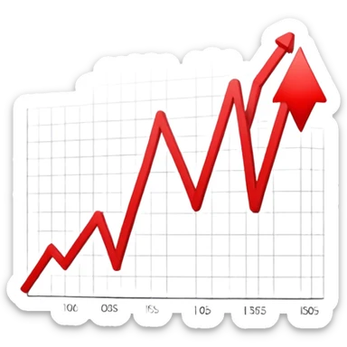 short red descending down graph sticker