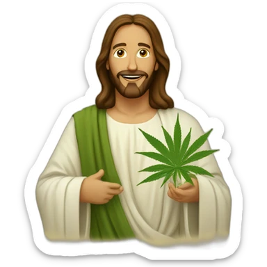 jesus promoting marijuana sticker