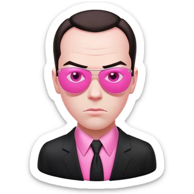 Agent Smith matrix in pink sticker
