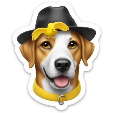 dog wearing a duck hat sticker