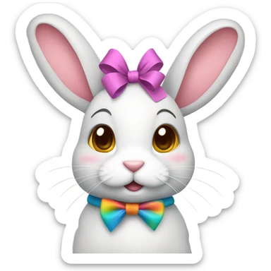 Bunny with bows sticker