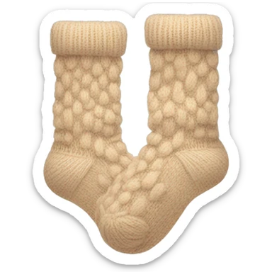 Cozy knit beige socks sticker