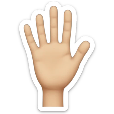 a hand missing the last finger sticker