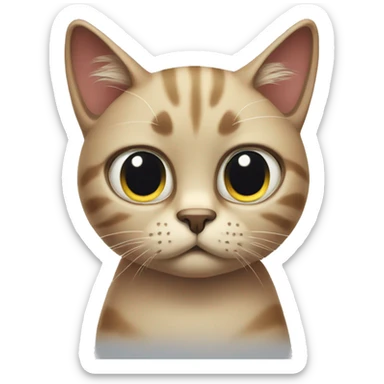 Cat with a concerned expression sticker