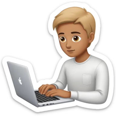 persona con una laptop, trabajando sola sticker