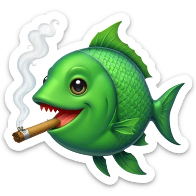Fish smoking a huge blunt sticker