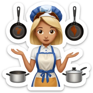 Female cooking sticker