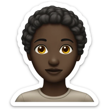 dark-skinned female portrait close-up sticker