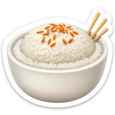  pure white rice, bowl is white only white color sticker