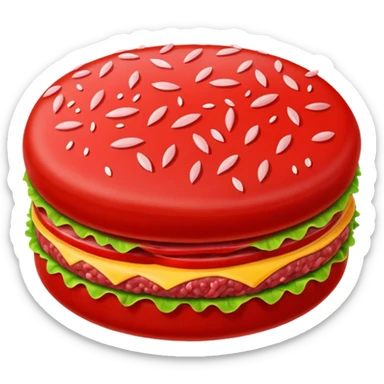 single raw beef patty, round, vivid red, dense compact, visible strands, domed top, clean edges, moist fresh, no garnish, herbs, plate, or extras, soft lighting, emoji scale sticker