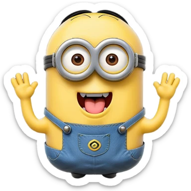 minion with tongue out  sticker