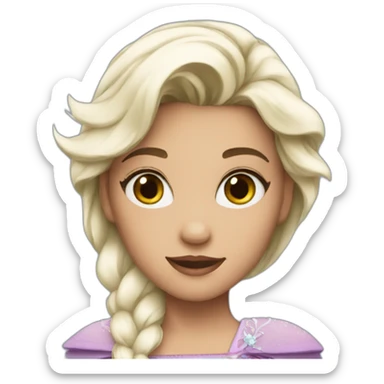 a girl with elsa costume sticker