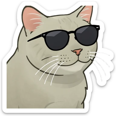 Cat with sunglasses sticker