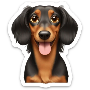 Long haired Weiner dog   sticker