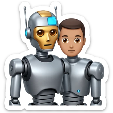 Robot killing a man sticker