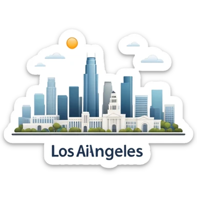 Los Angeles city skyline sticker