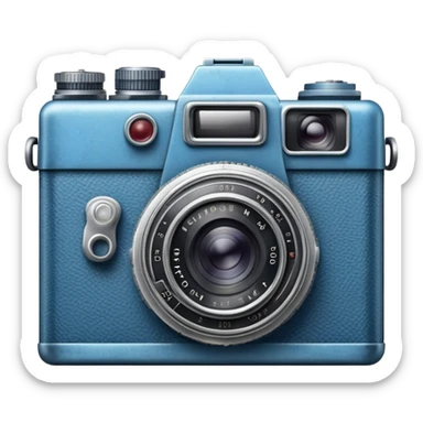blue old camera sticker