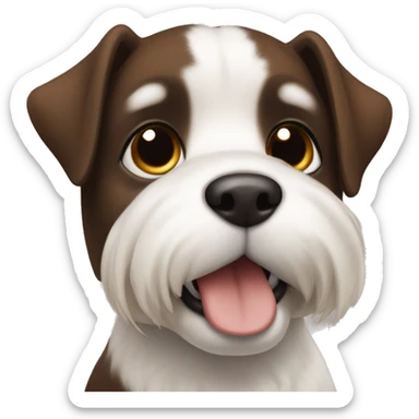 Brown-black-little white, mid size dog sticker