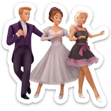 A dancing couple from a ball sticker