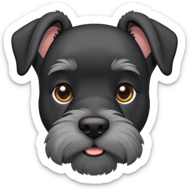 Black schnauzer with cropped ears and cropped tail sticker