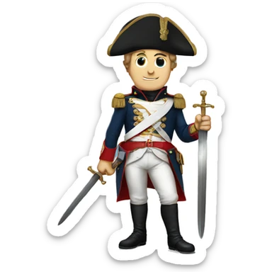 napoleon holding sword sticker