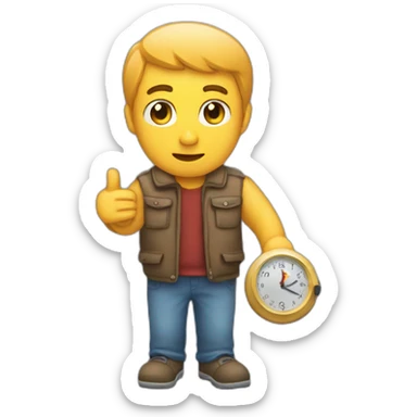 Personne qui regarde sa montre désespéré sticker