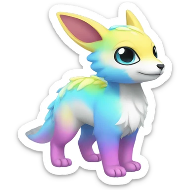 Cute cool shiny colorful animal hybrid Fakemon full body sticker