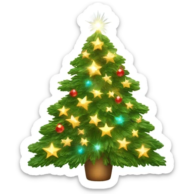 Christmas tree with sparkling ligh sticker