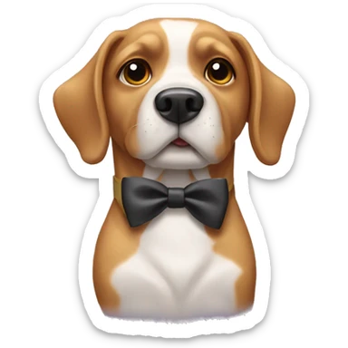 Dog with bow tie sticker