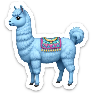 llama azul sticker