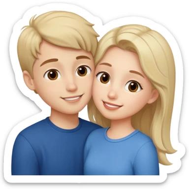 A Cute boy kissing a cute girl sticker