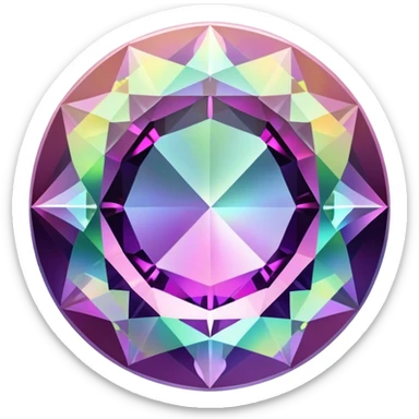 round mystic topaz holographic gem sticker
