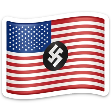 United States flag with a swastika symbol replacing the stars  sticker