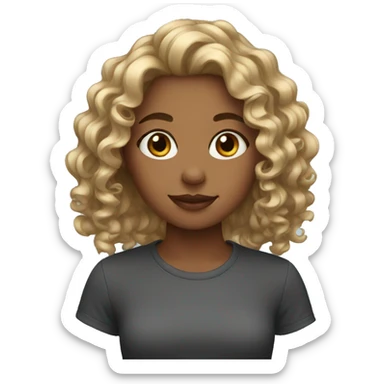 girl with curl hair sticker