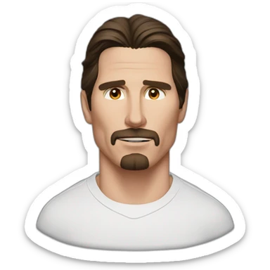 face christian bale with air pods on sticker
