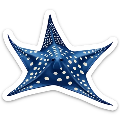 Spotted eagle ray fish with long stinger viewed from above sticker