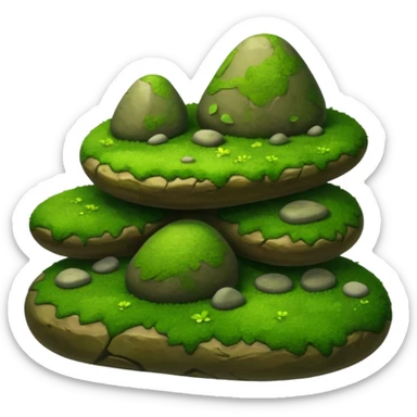 A patch of bright moss covering smooth forest stones. sticker
