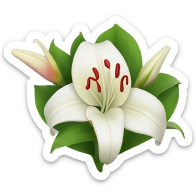 Lilies and heart sticker