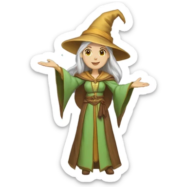 D&D Caucasian female noble wizard elf casting a spell  sticker