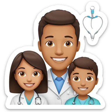 Young african-american man. Guy visiting dentist's office for prevention of the oral cavity. Man and famale doctor while checkup teeth. for Periodontics doctor emoji sticker