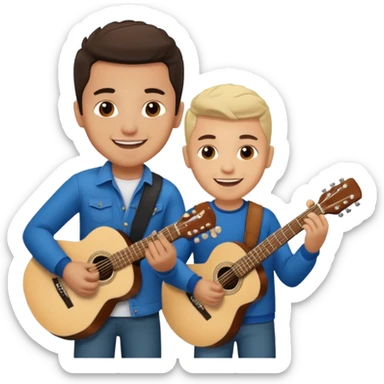 Junior H y Natanael Cano tocando la guitarra  sticker