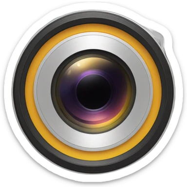 Lens attached to camera (lens only) sticker