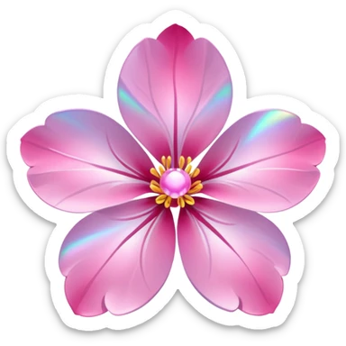 sakura flower with a holographic effect sticker