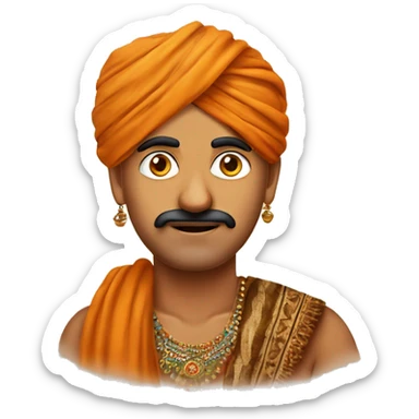 Halke Me Le Riyo Hai Ke Text On A Rajasthani Person sticker