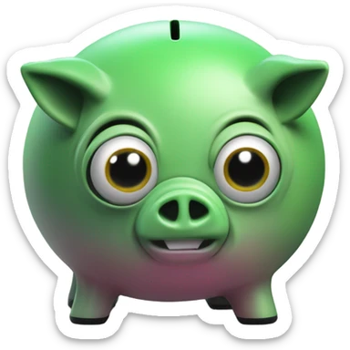 alien piggy bank money  sticker