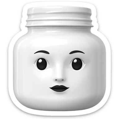 We need a new emoji representing a hair mask jar. It should look like a beauty or hair care product container (similar to a cream jar or tub), without any face, eyes, or expressions. Just the product itself, simple and clean, so people can use it when talking about hair care routines. sticker