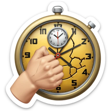 a fist beating clock sticker