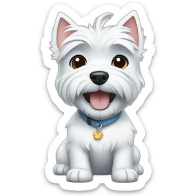 West Highland white terrier with Disney Stitch sticker
